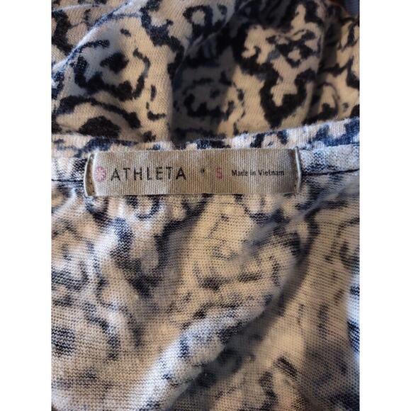 Athleta Newport Medallion Tank Top Womens Size Small V-Neck Linen Casual Loose - Picture 5 of 7